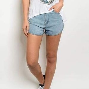 Light Blue Denim Shorts